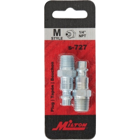 Milton M-Style 1/4 Male NPT Plug, 2PK S-727