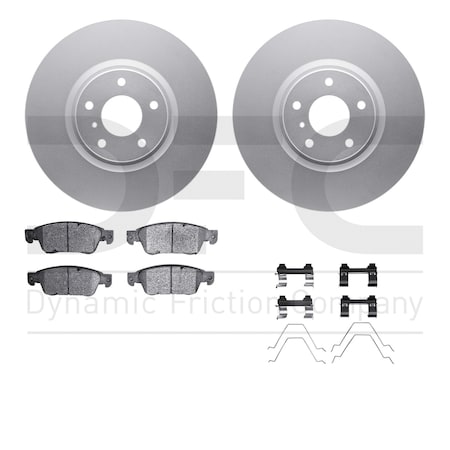 Dynamic Friction Co DFC GEOSPEC Coated Rotors with 5000 Brake Pads - Ceramic and Hardware 4512-68021