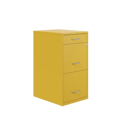 Space Solutions 14.25 in W 3 Drawer Vertical File Cabinet W/ Pencil Drawer, Goldfinch 25280