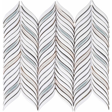 Apollo Tile White 10.2 in x 11.8 in Ceramic Glossy Wall Mosaic Tile 4.18 sqft/case, 5PK APLCMC8802A