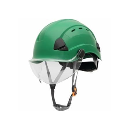 Honeywell Fibre-Metal Safety Helmet, 6-point Ratchet Suspension, Vented, Green 280-FSH11004