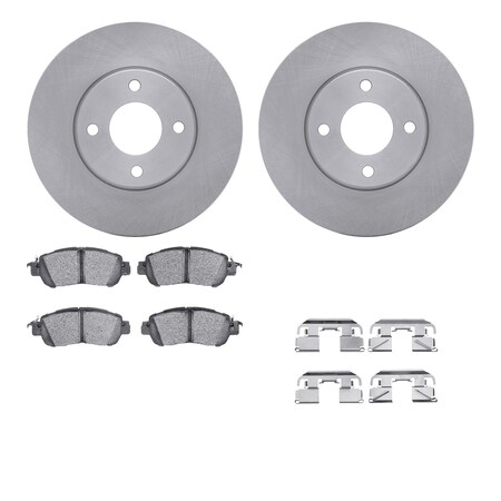 Dynamic Friction Co DFC Brake Rotor with 5000 Brake Pads and Hardware Kit 6512-67552