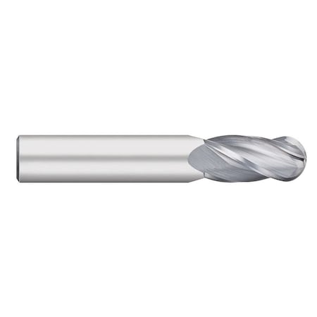 Titan Usa 4 Flute Ball End Mill, 3/4 in dia, 1 in LOC, Uncoated Solid Carbide TC10748