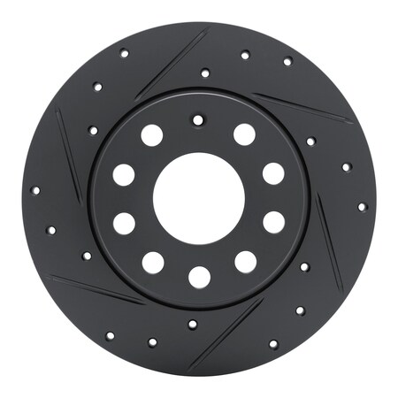 Dfc Premium Black Drilled & Slotted Brake Rotor, Disc Brake Rotor, 633-74059L