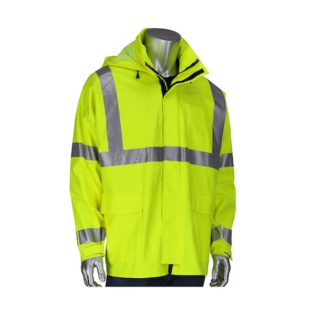 Pip AR/FR ANSI Type R Class 3 Heavy Duty Waterproof Breathable Jacket 355-2500AR-LY/2X