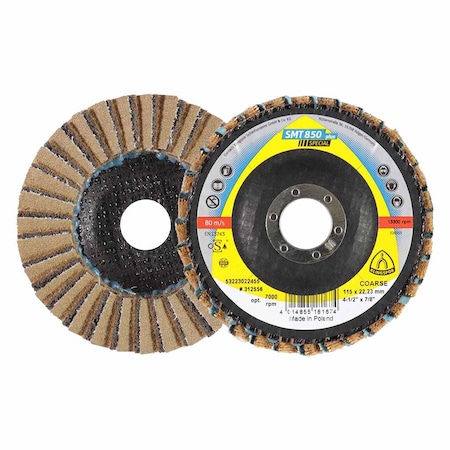 Klingspor SMT Flap Disc 850 4-1/2" 60 Grit Coarse, 5PK 850060115022