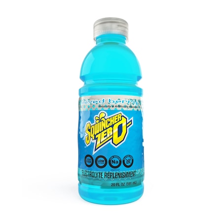 Sqwincher Zero Sports Drink Mix, Sugar Free, 20 oz ready to drink, Mixed Berry, PK24 159030804