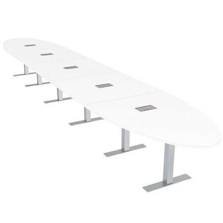 Skutchi Designs 20 Person Conference Table With Power Unit | 22' Oval Table | Harmony Series HAR-OVL-48X264-T-W960-ESIL
