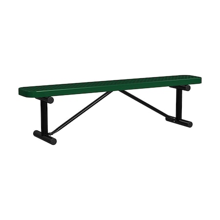 Leisure Craft Portable, Bench w/o Back, 6ft., Black/Green B6XPP-BLACK GREEN