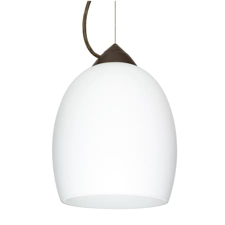 Besa Lighting Lucia Cord Pendant, Opal Matte, Bronze Finish, 1x100W Incandescent 1KX-169707-BR