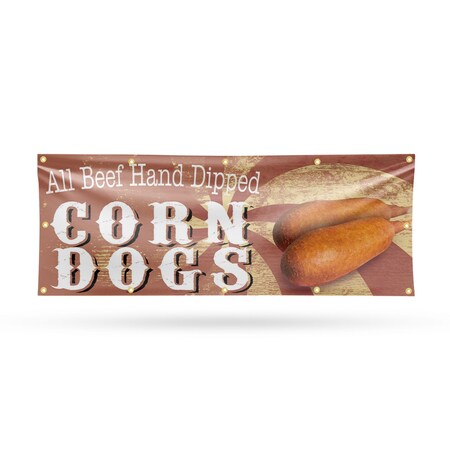 Signmission Corn Dogs, 48 Inch x 120 Inch, Vinyl Banner B-120-30529
