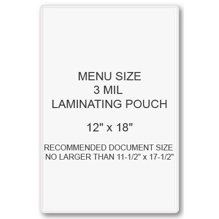 Sircle SircleLam Menu Size Pouches, 3 mil, 100PK MENU-03