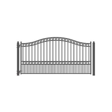 Aleko DG12PARSSW-APE Driveway Iron Gates Steel Gate Paris New Style - 12 Ft. DG12PARSSW-UNB
