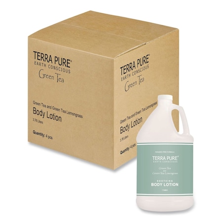 Diversified Hospitality Solutions Terra Pure Lotion Gallon, 1 gal Bottle, Green Tea and Lemongrass Scent, 4PK GAL03DBGL128