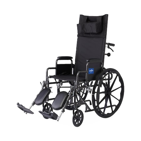 Medline Reclining Wheelchair with Desk-Length Arms, Nylon, 18in Wide KR188N21E