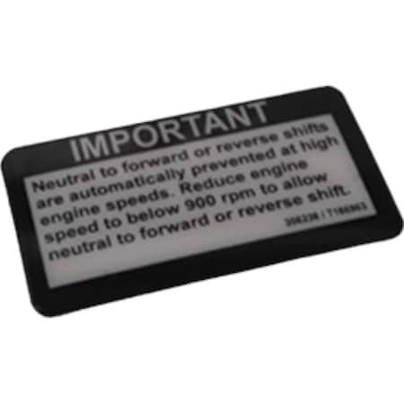 John Deere LABEL, JOHN DEERE OEM T166963 T166963