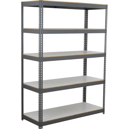Global Industrial 5 Shelf, Heavy Duty Boltless Shelving Starter, 72"Wx24"Dx72"H, Laminate Deck B3164912