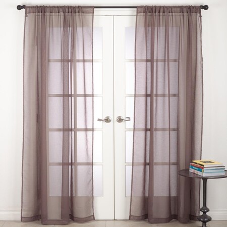 Doba-Bnt SARO  54 x 108 in. Zephyr Rod Pocket Sheer Window Curtain Panel  Chocolate SA3202958