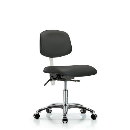 Blue Ridge Ergonomics Clean Room Chair Desk Chair, Vin, Chrm, Tilt Cast, Gry, CL100, No Arms, 18" to 23" Height, Vinyl BR-NCR-VDHCH-CR-T1-A0-CC-8605