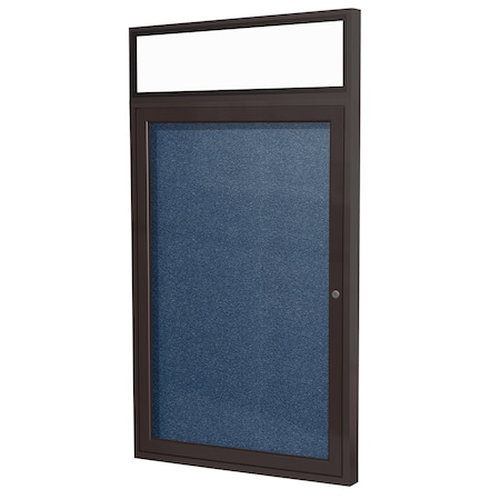 Ghent 36'' x 30'' Enclosed Vinyl Board, 1-Door, Bronze Aluminum Frame, Illuminated Headliner, Navy PBVLX3-195