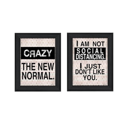 Homeroots Set Of Two The New Normal Black Framed Print Wall Art, 2PK 408177