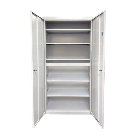 Steel Cabinets Usa Storage Cabinet, 72 in H, 36 in W, White, 5 Shelves UA-361872-5-W