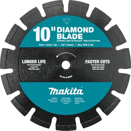 Makita Diamond Blade, 10", Segmented, Dual Purpose B-69652