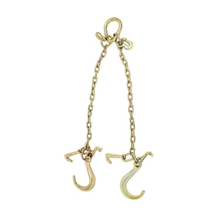 Mytee Products 5/16in x 3ft G70 V-Chain Bridle w/ 8in Medium J Hooks, T- Hook & J-Hook w/Grab Hooks CH5163V-MJ-TJ-GH