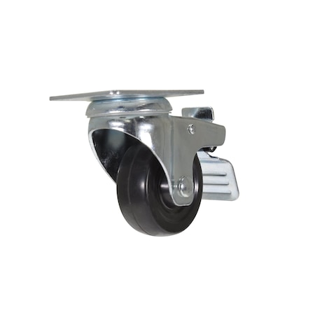 Vestil Rubber Swivel With Total Brake Caster 3 In. Diameter x 1 In. Width 198 Lb. Capacity Black CST-VE-3X1RU-SWTB