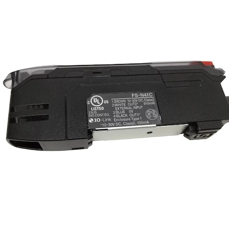 Keyence Digital Fiber Optic Sensor, Main Unit M8 Connector Type FS-N41C