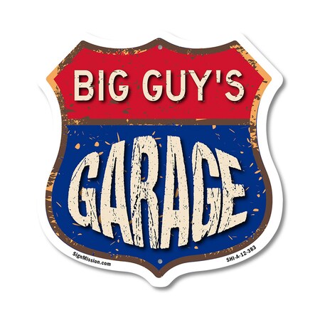 Signmission Big Guy's Garage, 12 Inch X 12 Inch, Aluminum Metal Sign SHI-A-12-383-BIG GUY
