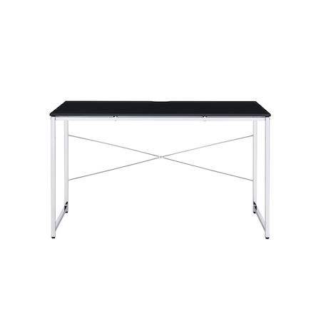 Homeroots 47" Black and Silver Writing Desk 491489