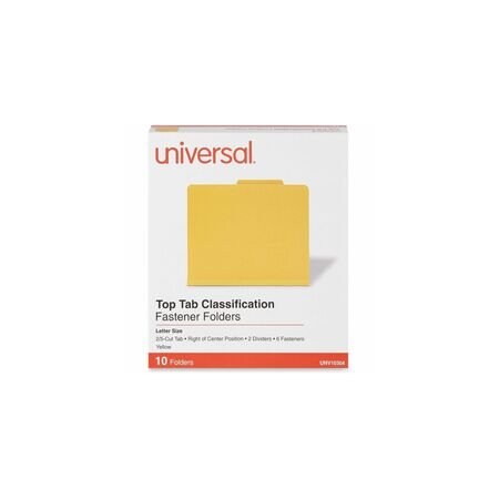 Universal Classification File Folders, Yellow, 10PK UNV10304