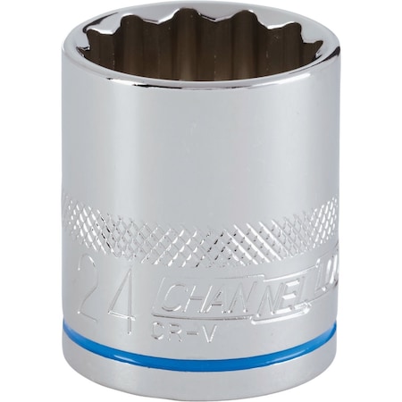 Channellock 1/2'' Drive 24 mm 12-Point Shallow Metric Socket 397741
