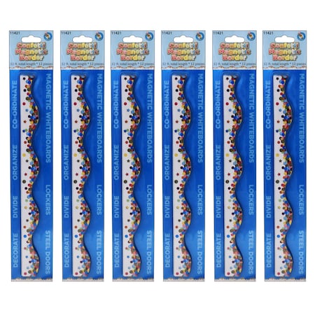 Ashley Productions Magnetic Scallop Border, Confetti, 12 Feet Per Pack, 6PK 11421