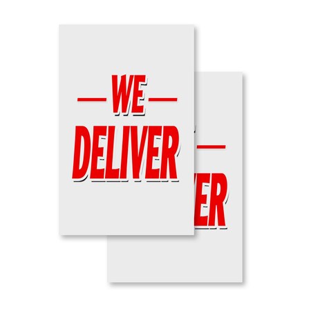 Signmission We Deliver, Vinyl Decals Only 24 Inch x 36 Inch, Vinyl Decal, 2PK DSB-2436-2PACK-We Deliver