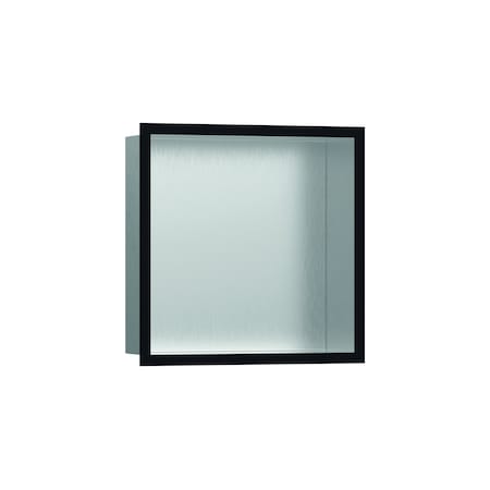 Hansgrohe Individual Wall Niche Brushed Stainless Steel w/ Design Frame 12"x 12"x 4" in Matte Black 56097670