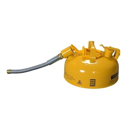 Eagle Mfg Type II Safety Can, Galvanized Steel, 1 gal, 7/8 in Flexible Metal Hose, Yellow, Diesel U211SY