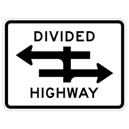 Sign Solutions Usa Traffic Sign, 24 in Width, Aluminum Sign, Horizontal Rectangle DUS06DWT2418R6-3