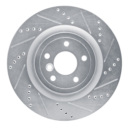 Dynamic Friction Co DFC Brake Rotor - Drilled and Slotted - Silver 631-20035R