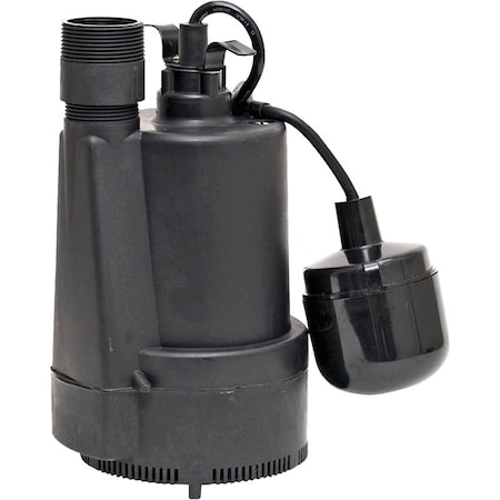 Superior Pump 1/3 HP, Durable Fiberglass Reinforced Thermoplastic, Submersible Sump Pump, with Piggy-Back Tether Float Switch 92330