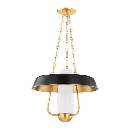 Hudson Valley Lighting Provincetown 1 Light Lantern 18 In. Aged Brass/Soft Black 5218-AGB/SBK