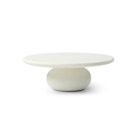Homeroots 41" Beige Glass Round Pedestal Coffee Table 714515