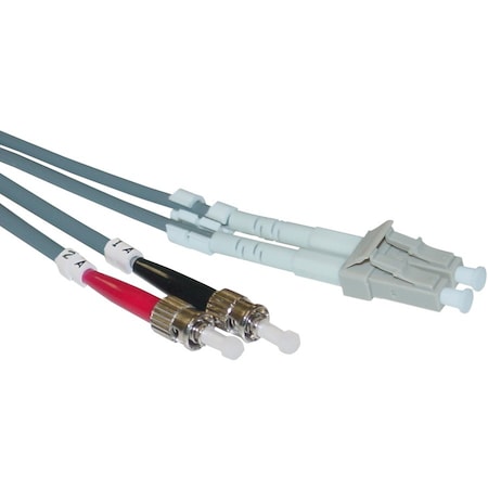 Cable Wholesale LC/UPC to ST/UPC OM2 Duplex 2.0mm Fiber Optic Patch Cord, OFNR, Multimode 50/125, Orange LCST-11001