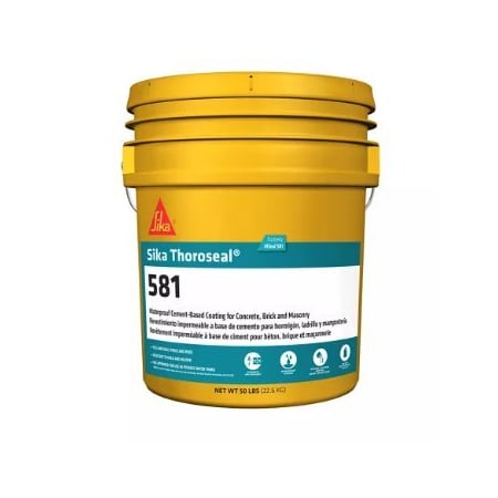 Sika SikaThoroseal-581 Waterproof Cement-Based Coating Standard Gray 50lb Pail 801145
