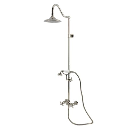 Kingston Brass Wall Mount Rain Drop Shower System with Hand Shower, Polished Nickel CCK3666BEX