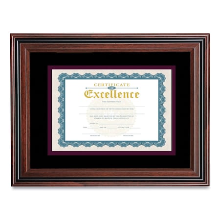 Victory Light Document Frame with Mat, 11 x 14, Rosewood/Black VS4501B.114