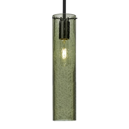 Besa Lighting Besa Juni 16 Pendant, Moss Bubble, Black Finish, 1x 60W MAX E26 Base 1TT-JUNI16MS-BK