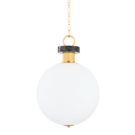 Corbett Lighting Haru 1 Light Pendant 18 In. Vintage Brass 395-18-VB