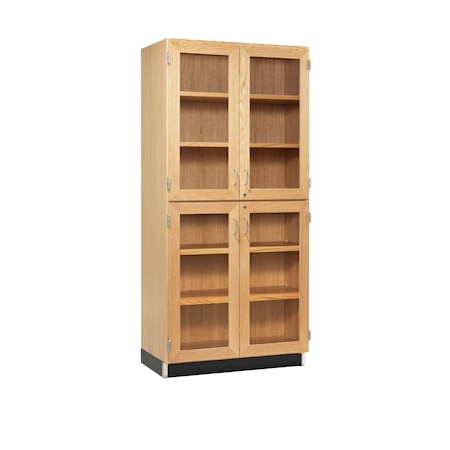 Diversified Spaces Tall Storage Cabinet, 4 Doors Glass, Oak 357-3622K